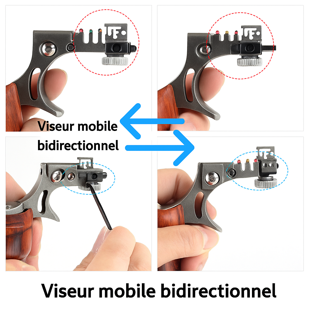 Lance-pierre en acier inoxydable 304 avec poignée en bois — miniature 4