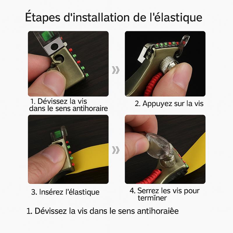 Lance-pierre en métal avec viseur laser rouge — miniature 3