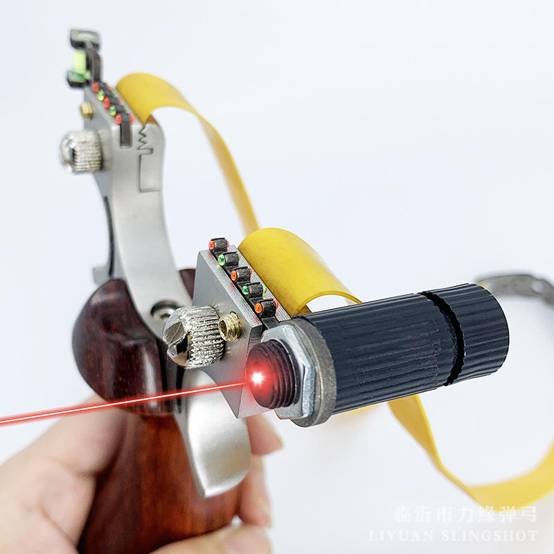 Lance-pierre en acier inoxydable avec poignée en bois massif — miniature 3