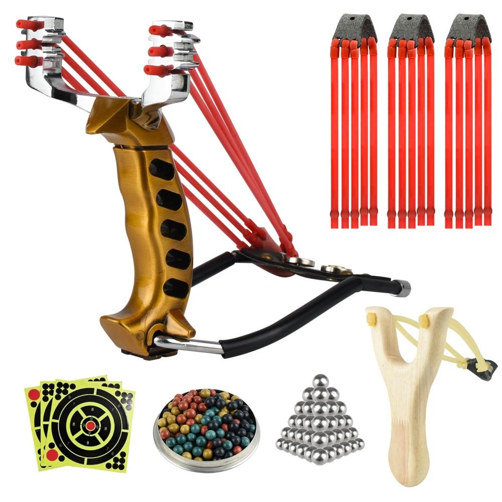 Lance-pierre pliable en bois et métal avec appui-poignet — miniature 2