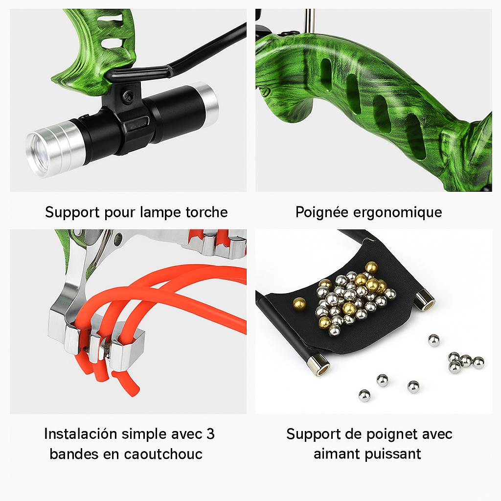 Lance-pierre pliable en métal avec bracelet magnétique — miniature 4