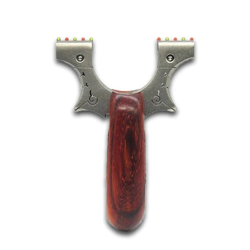 Lance-pierre Avenger en inox avec poignée en bois