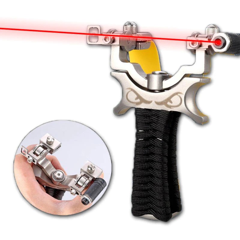 Lance-pierre en acier à fourche rotative avec laser — miniature 5
